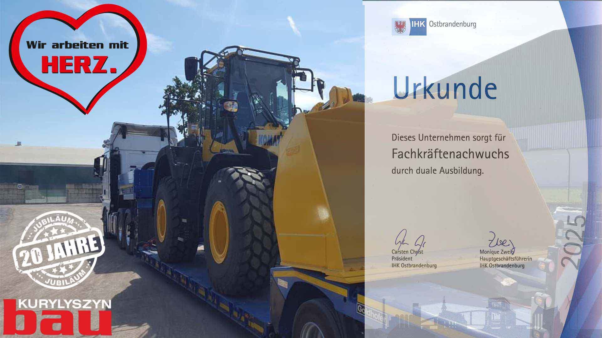 Headerbild Tiefbau – Baustelle mit Tiefbaumaterialien und Maschinen in Berlin/Brandenbur