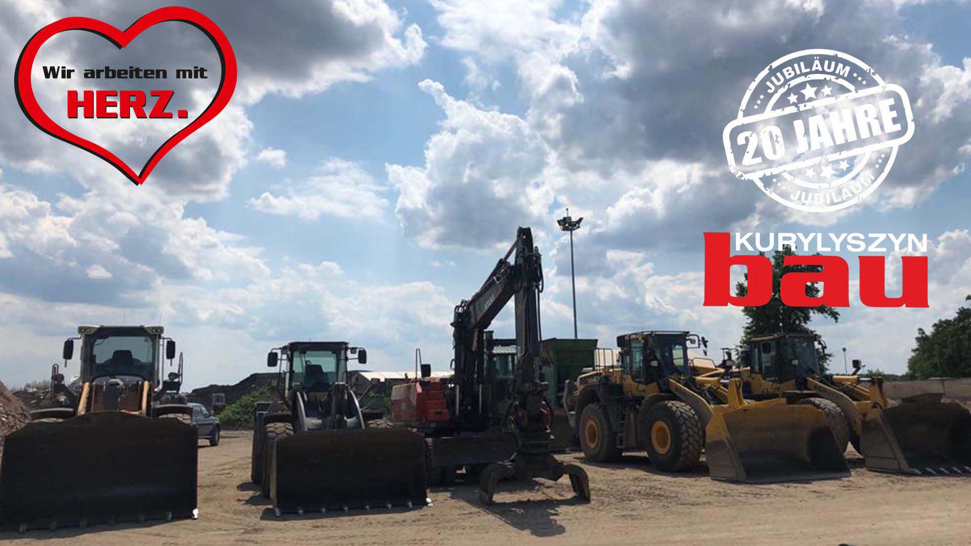 Maschinenpark – Bagger, Planierer und Lkw von Kurylyszyn Bau