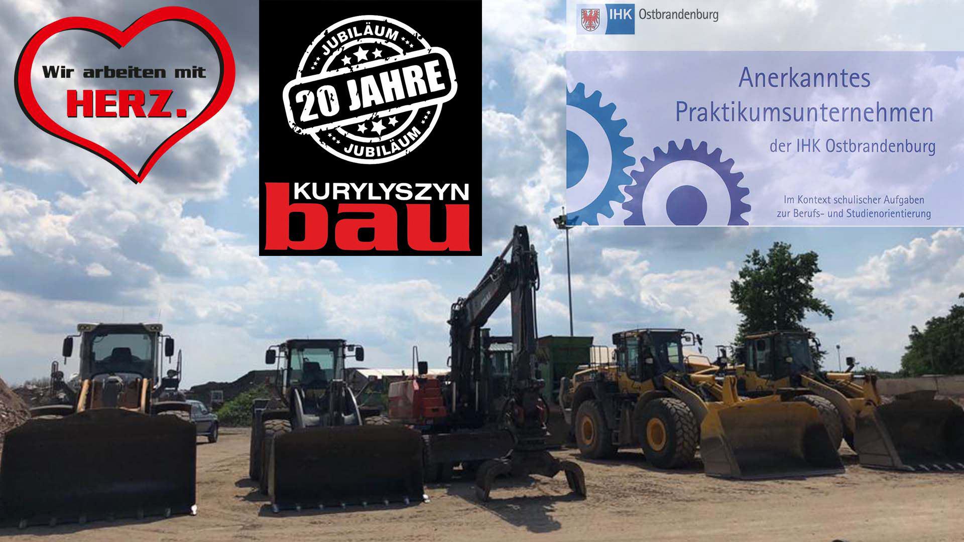 Maschinenpark – Bagger, Planierer und Lkw von Kurylyszyn Bau