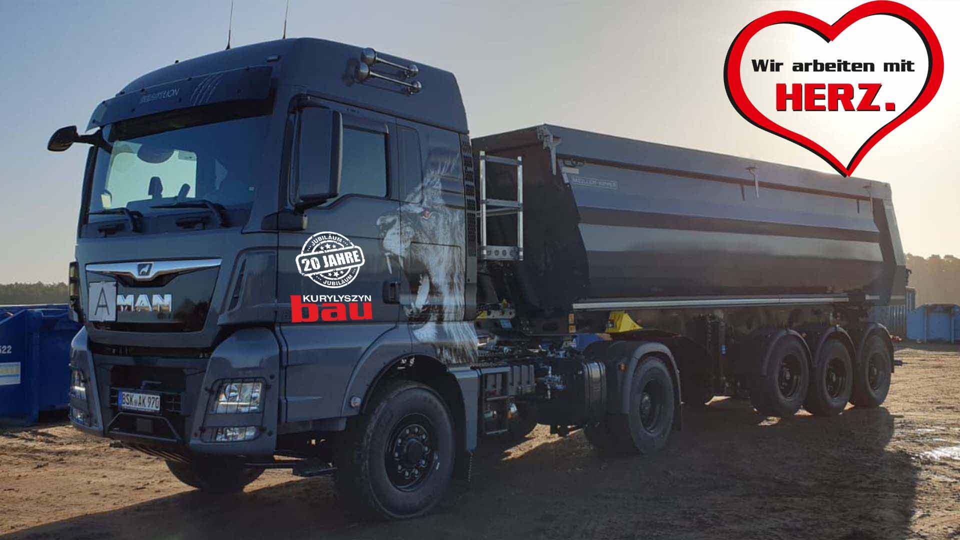 Kurylyszyn Headerbild -neuer LKW mit Löwe auf der Tür