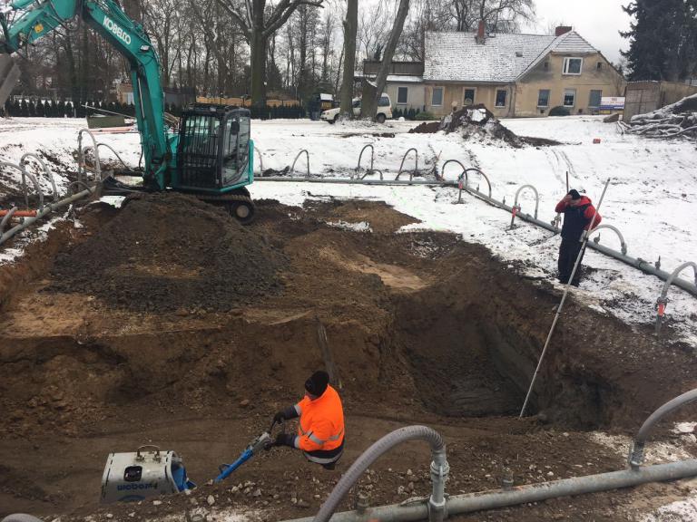 Baustelle mir Grundwasserabsenkung